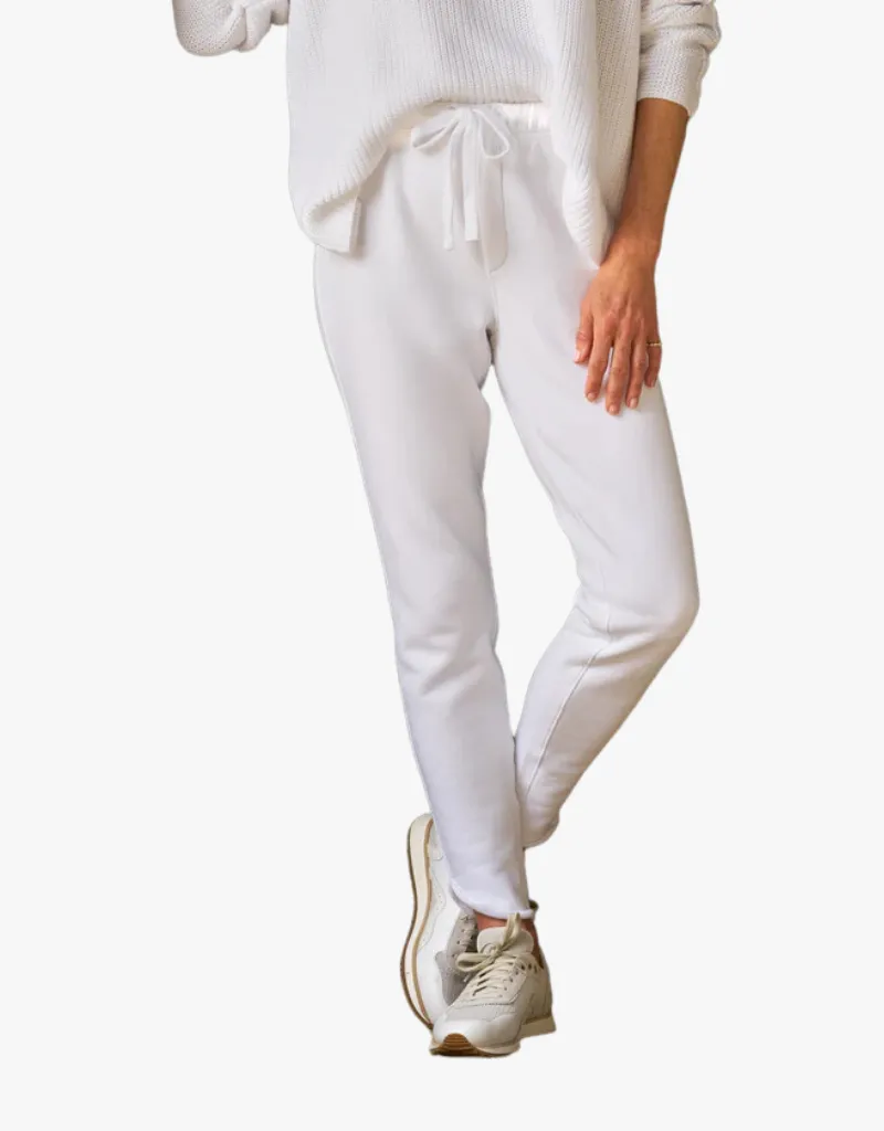 Frank & Eileen Christine Tulip Ankle Sweatpants in White (Triple Fleece)
