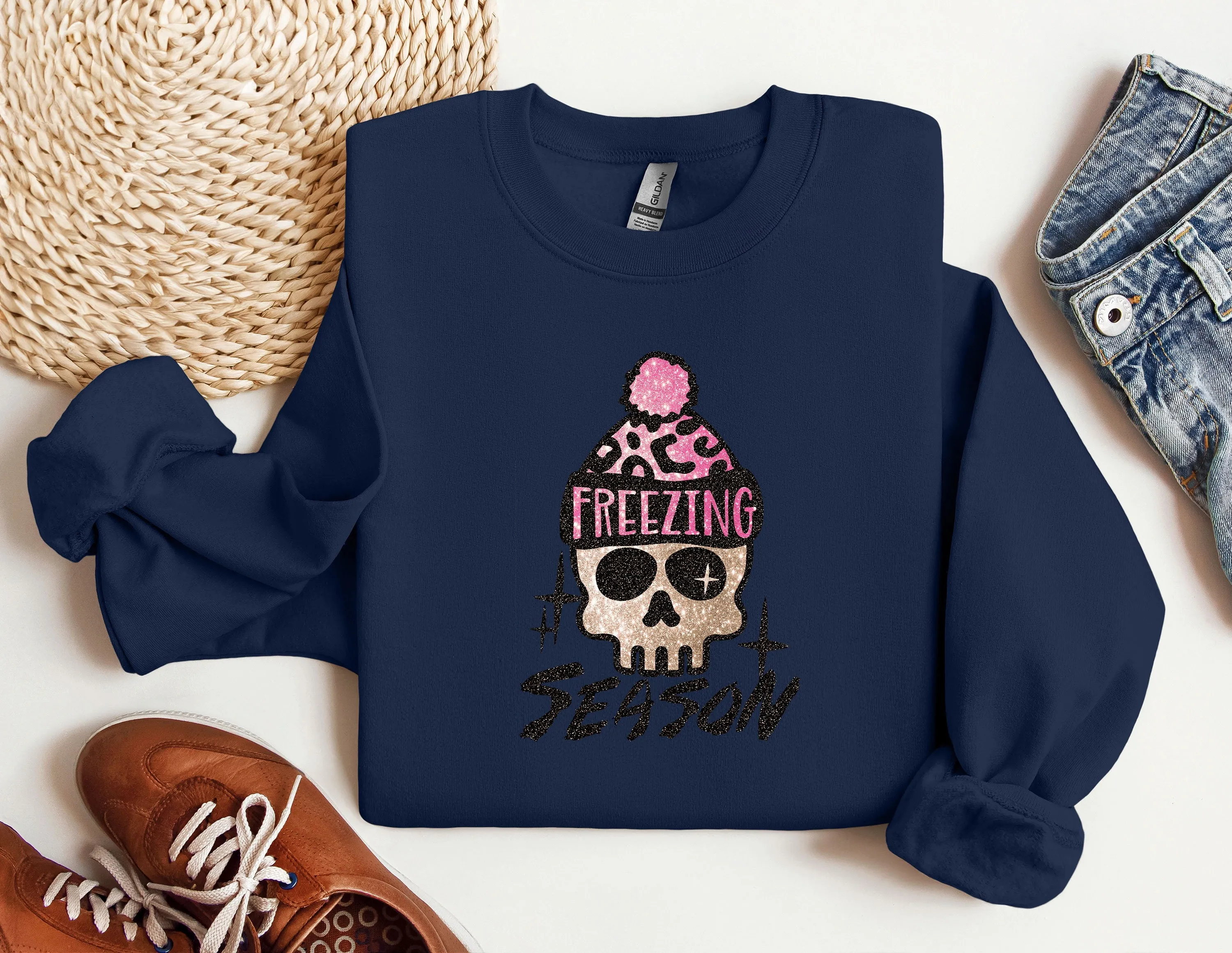 Freezing Season Christmas Sweatshirt, Freezing Winter Sweatshirt, Mom Sweatshirt, Women's Sweatshirts, Unisex crewneck, Xmas Gift for her