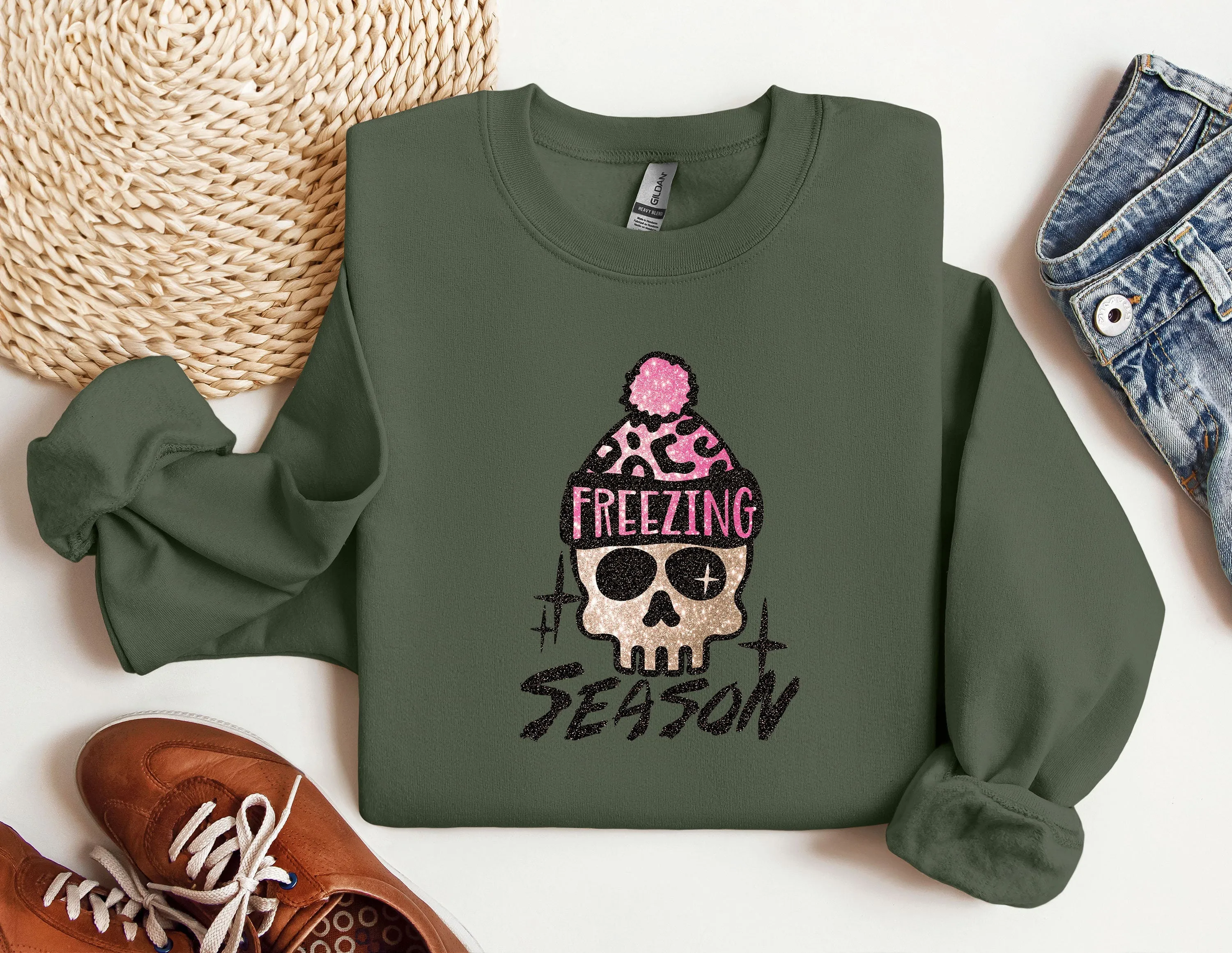 Freezing Season Christmas Sweatshirt, Freezing Winter Sweatshirt, Mom Sweatshirt, Women's Sweatshirts, Unisex crewneck, Xmas Gift for her