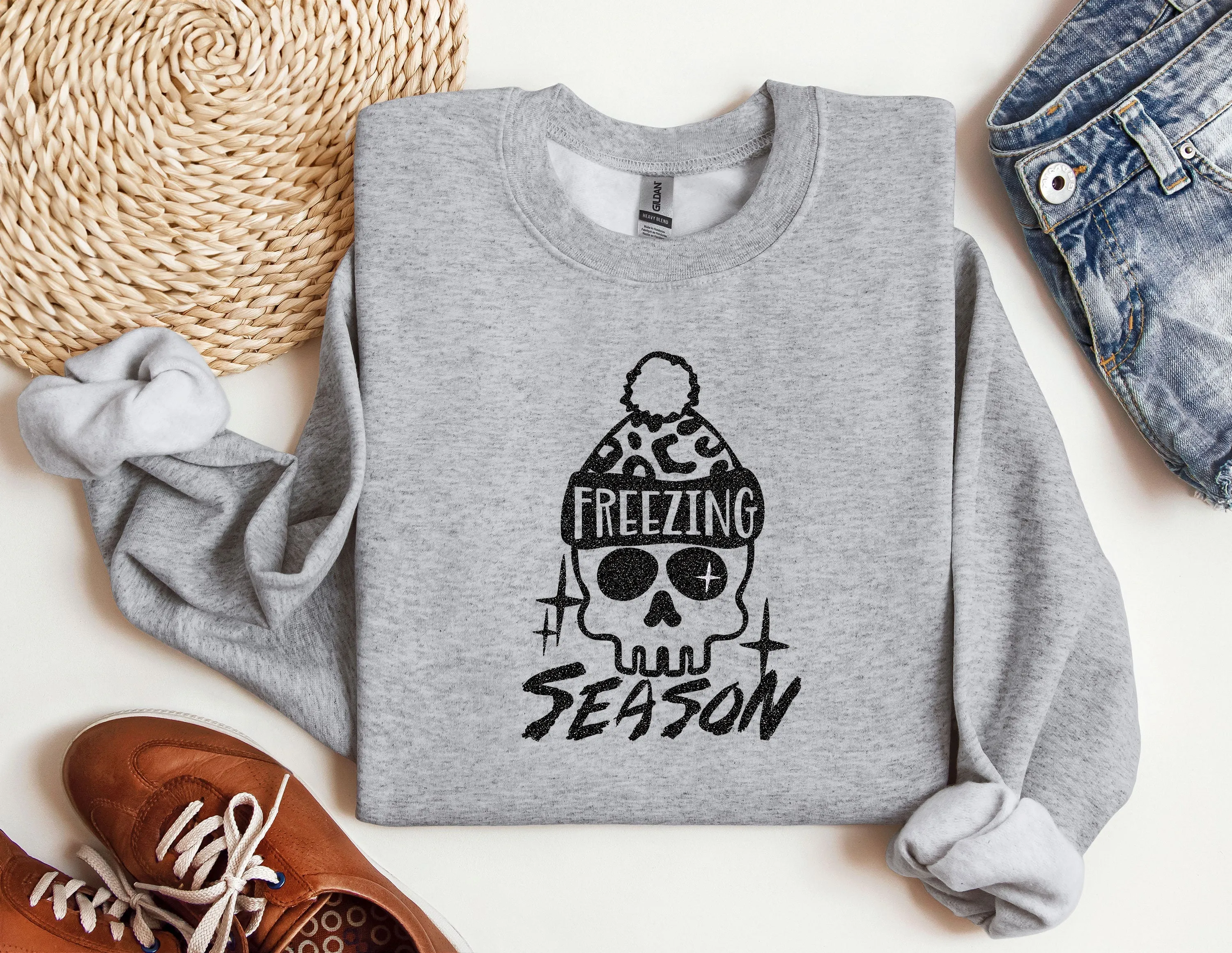 Freezing Season Christmas Sweatshirt, Freezing Winter Sweatshirt, Mom Sweatshirt, Women's Sweatshirts, Unisex crewneck, Xmas Gift for her