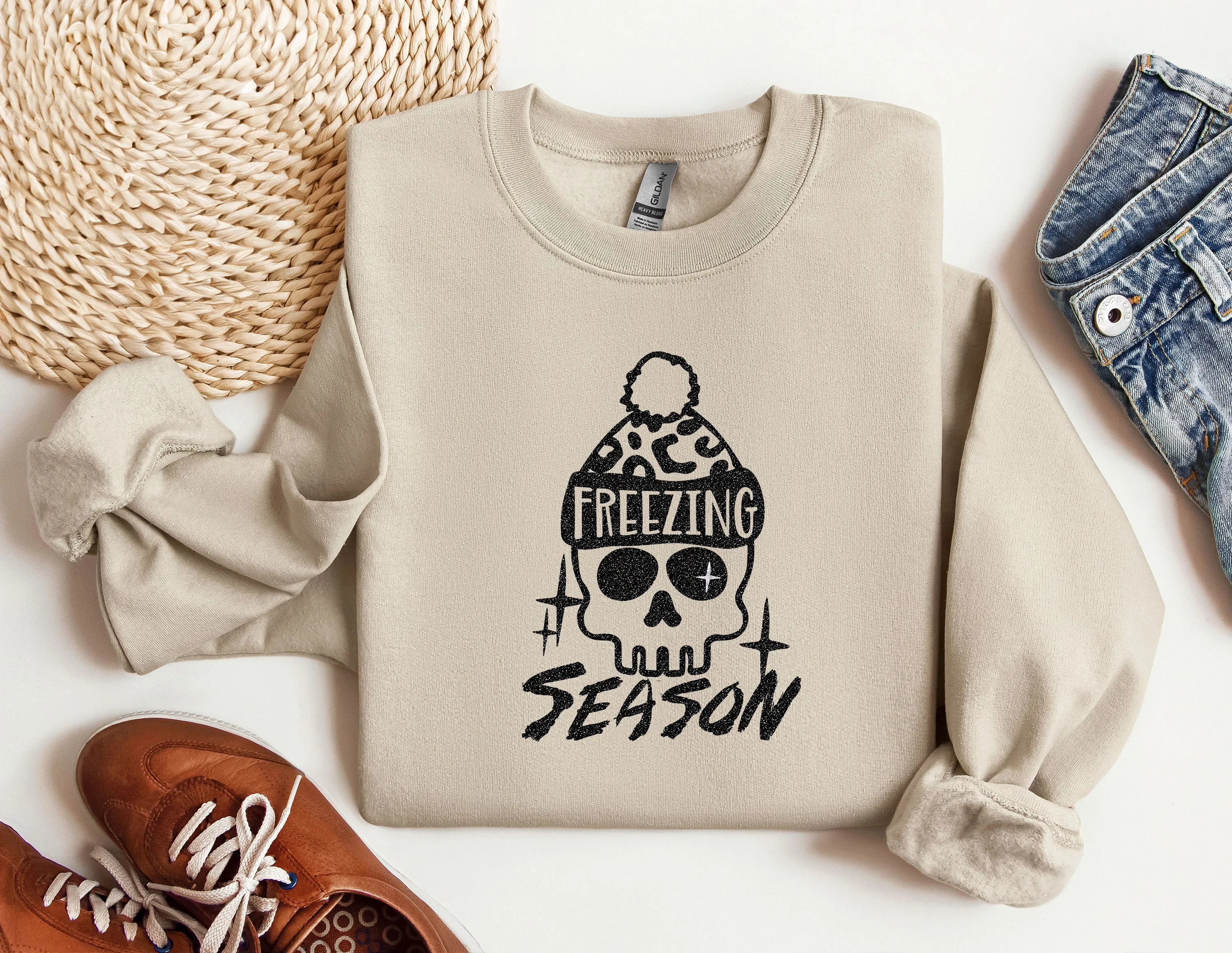 Freezing Season Christmas Sweatshirt, Freezing Winter Sweatshirt, Mom Sweatshirt, Women's Sweatshirts, Unisex crewneck, Xmas Gift for her