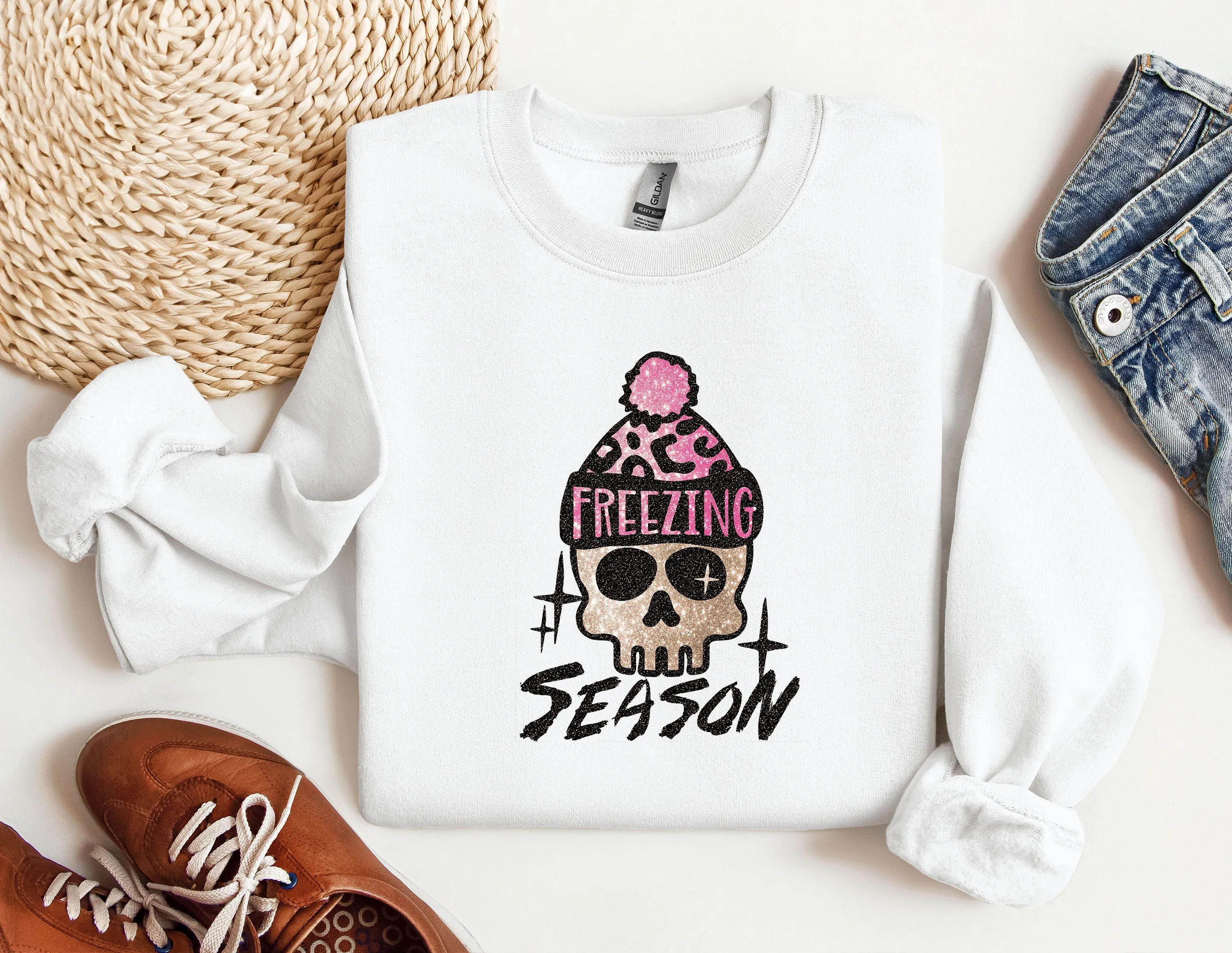 Freezing Season Christmas Sweatshirt, Freezing Winter Sweatshirt, Mom Sweatshirt, Women's Sweatshirts, Unisex crewneck, Xmas Gift for her