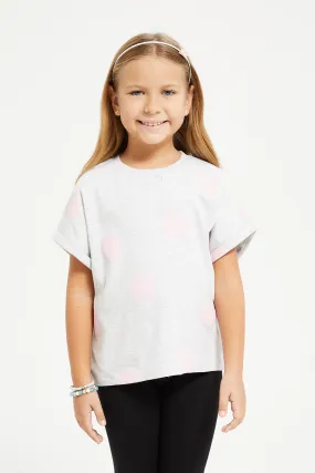 Girls Grey Printed Boxy T-Shirt
