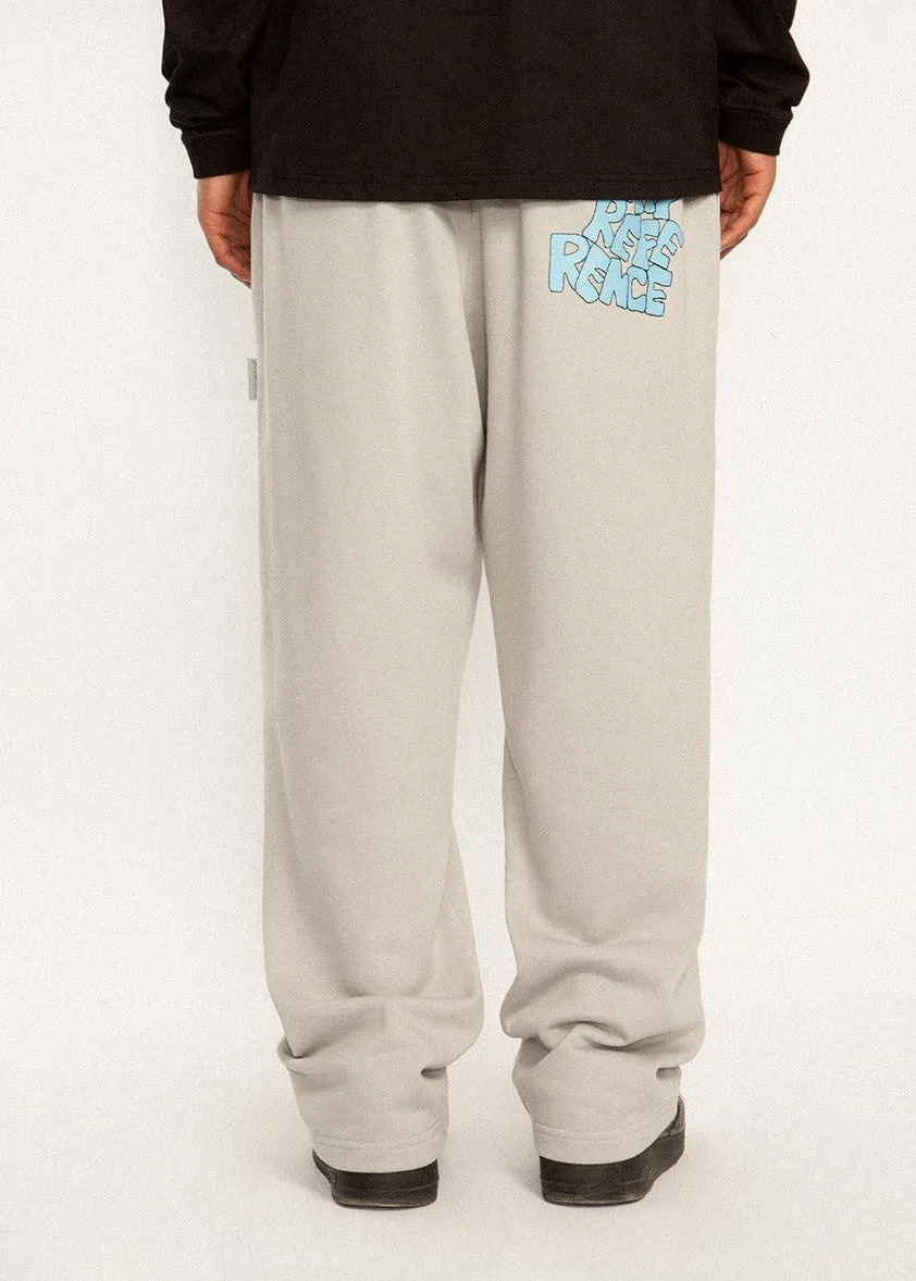 Gray Casual Fit Straight Leg Sweatpants