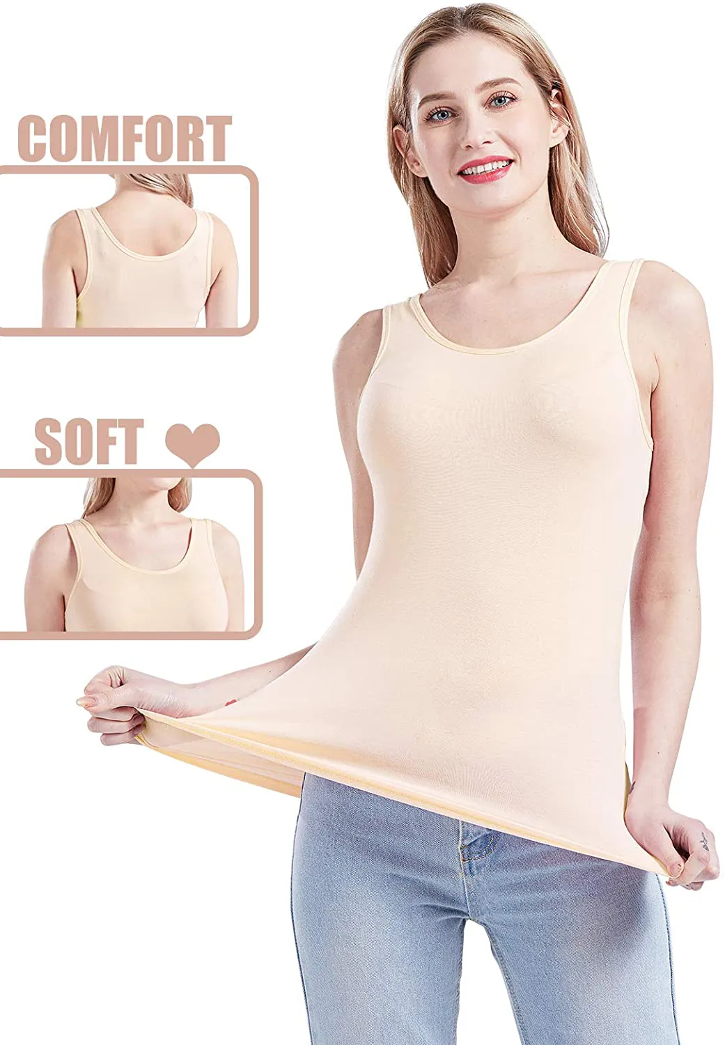 Hiaksedt Women's 2-Pack Slim-Fit Tank