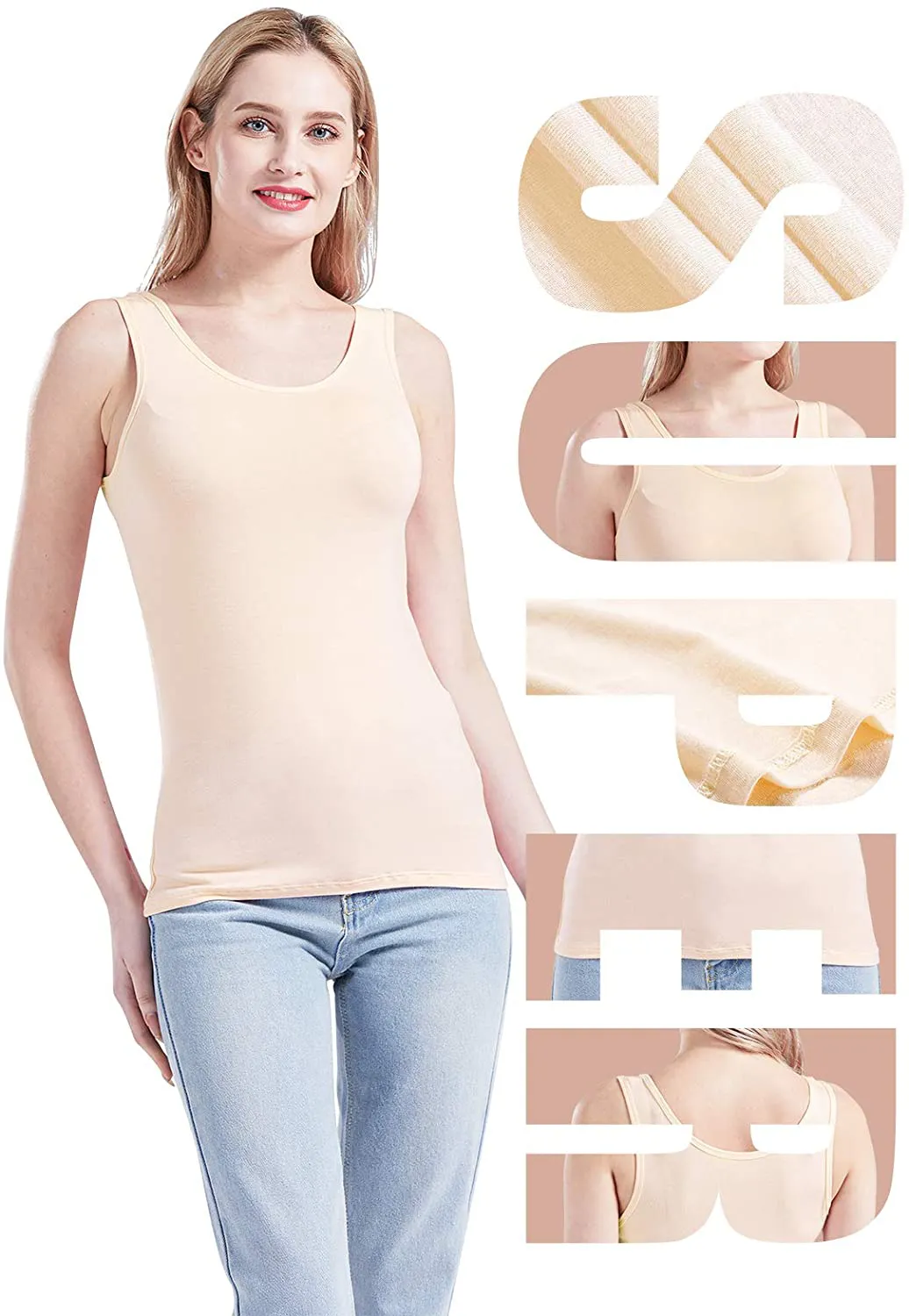 Hiaksedt Women's 2-Pack Slim-Fit Tank