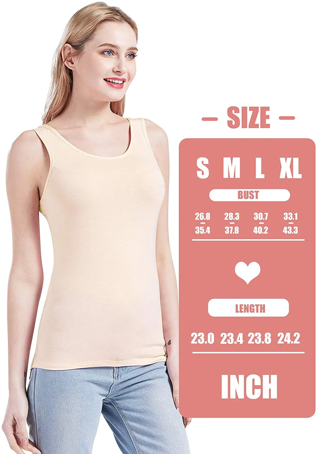Hiaksedt Women's 2-Pack Slim-Fit Tank