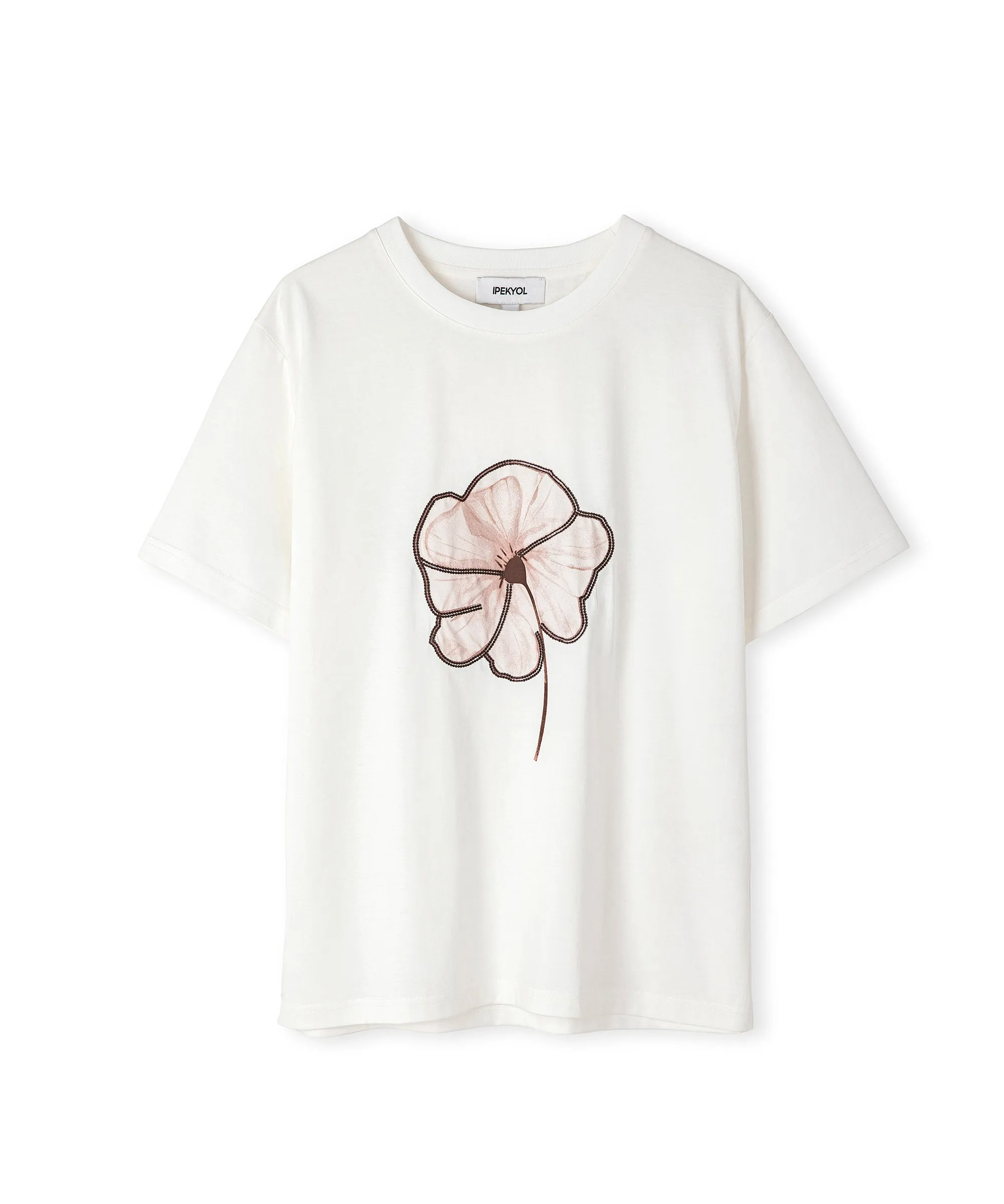 Ipekyol Floral Printed Slogan T-Shirt White