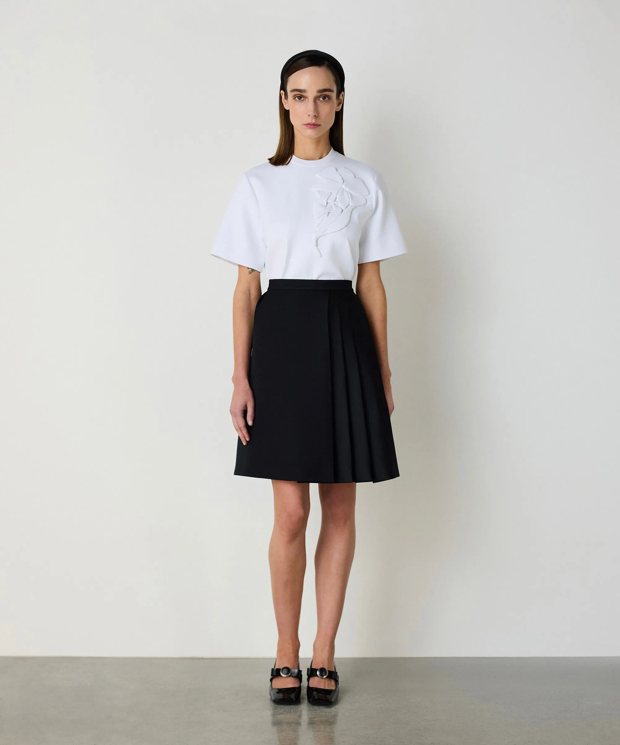 Machka Flower Applique T-Shirt White