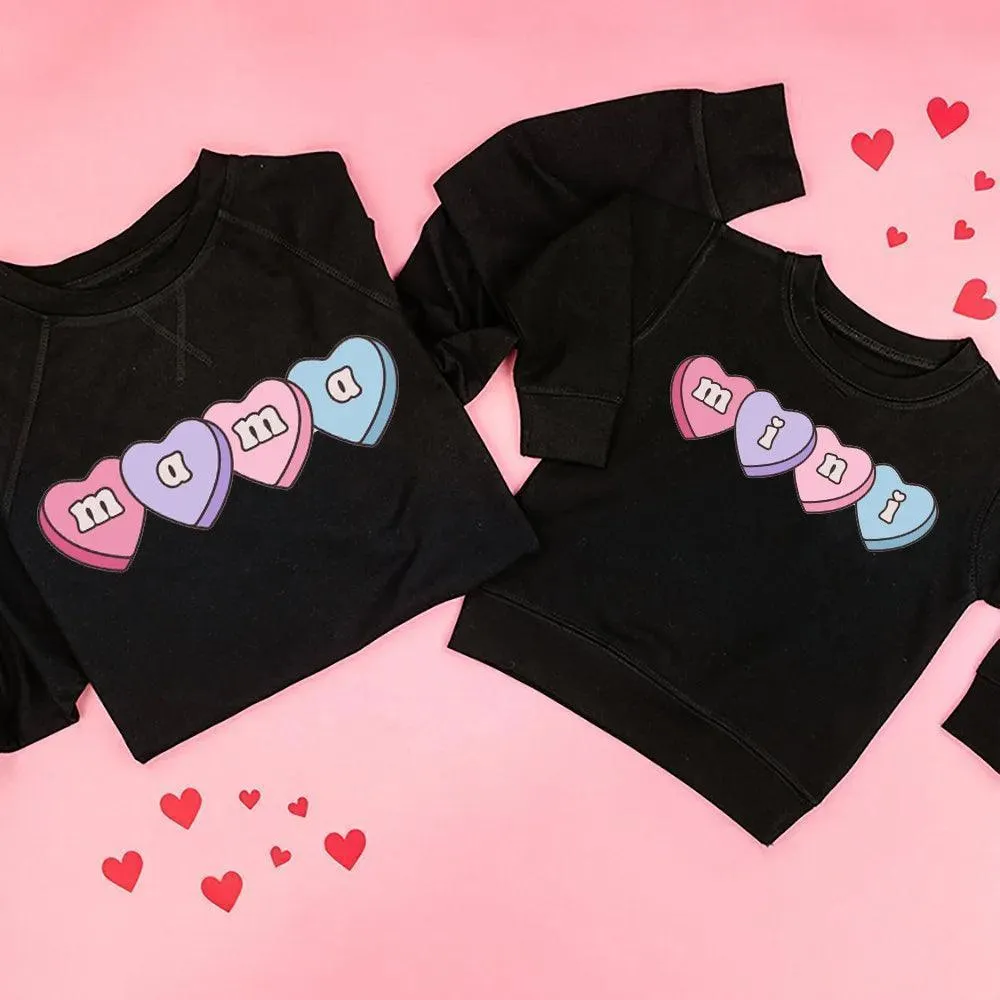 mama   mini heart candy matching crew sweatshirts