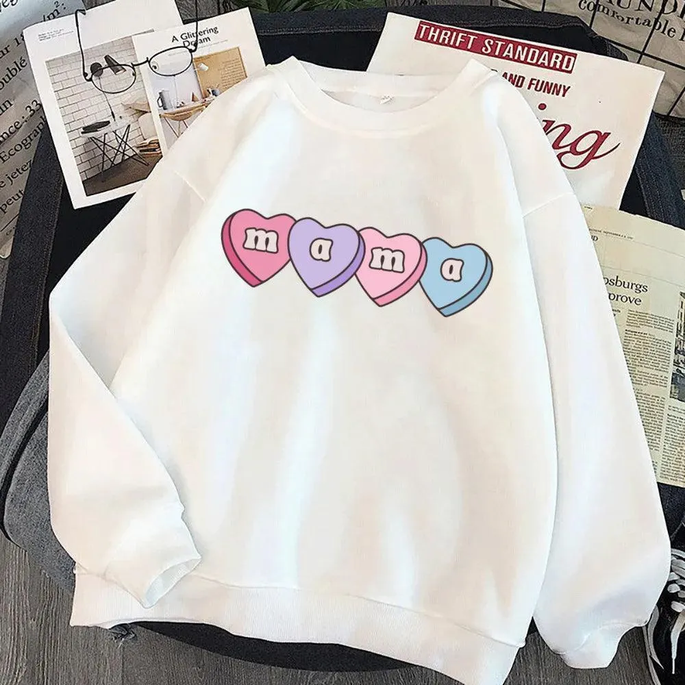 mama   mini heart candy matching crew sweatshirts