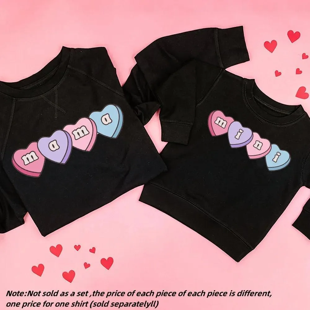 mama   mini heart candy matching crew sweatshirts