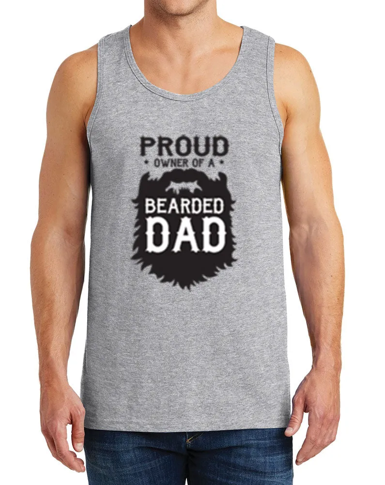 Men’s Proud Owner of a Bearded Dad Heavy Cotton Tank Tops – XS ~ 3XL