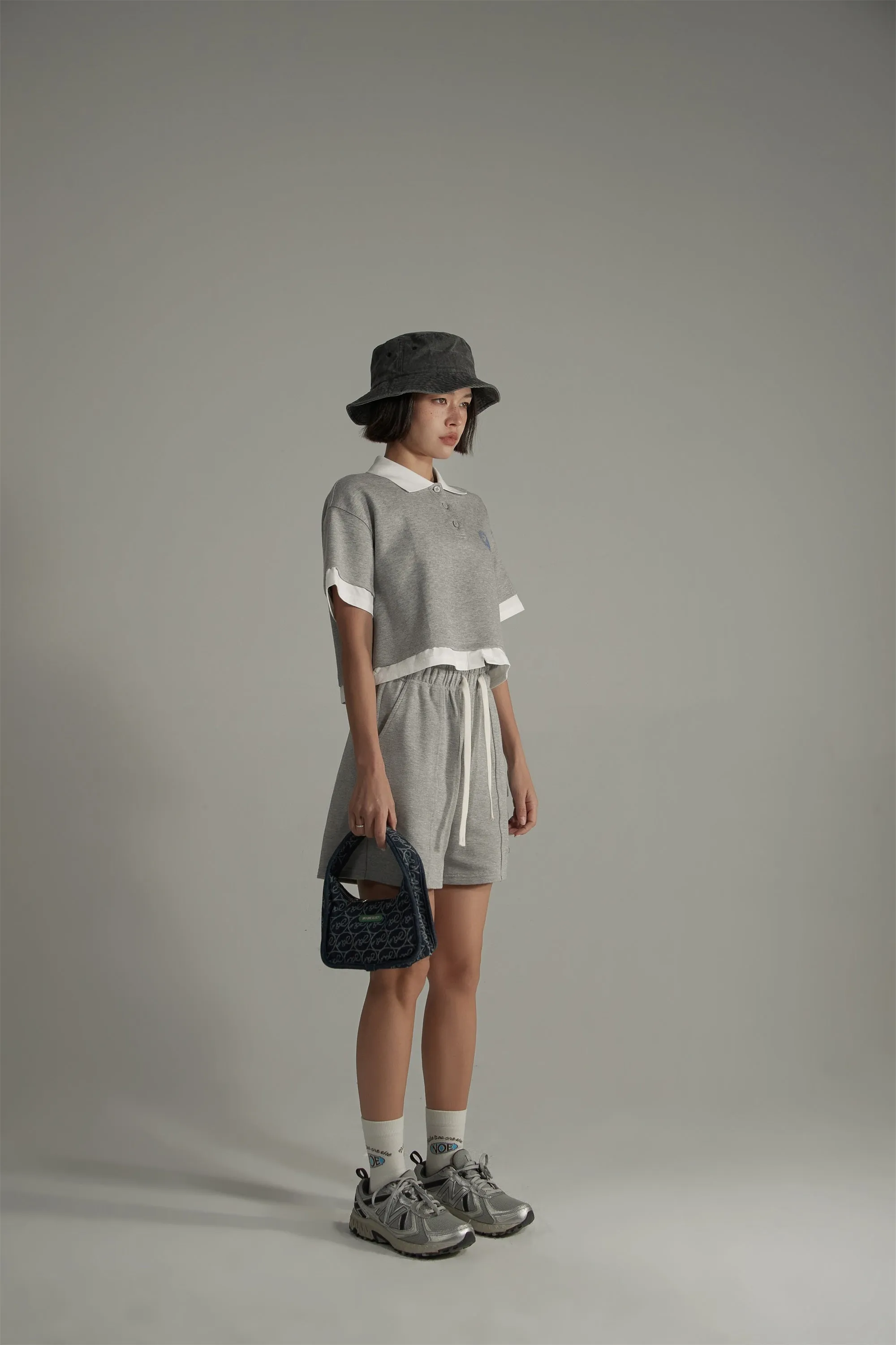 Polo Neck Sporty Crop T-Shirt