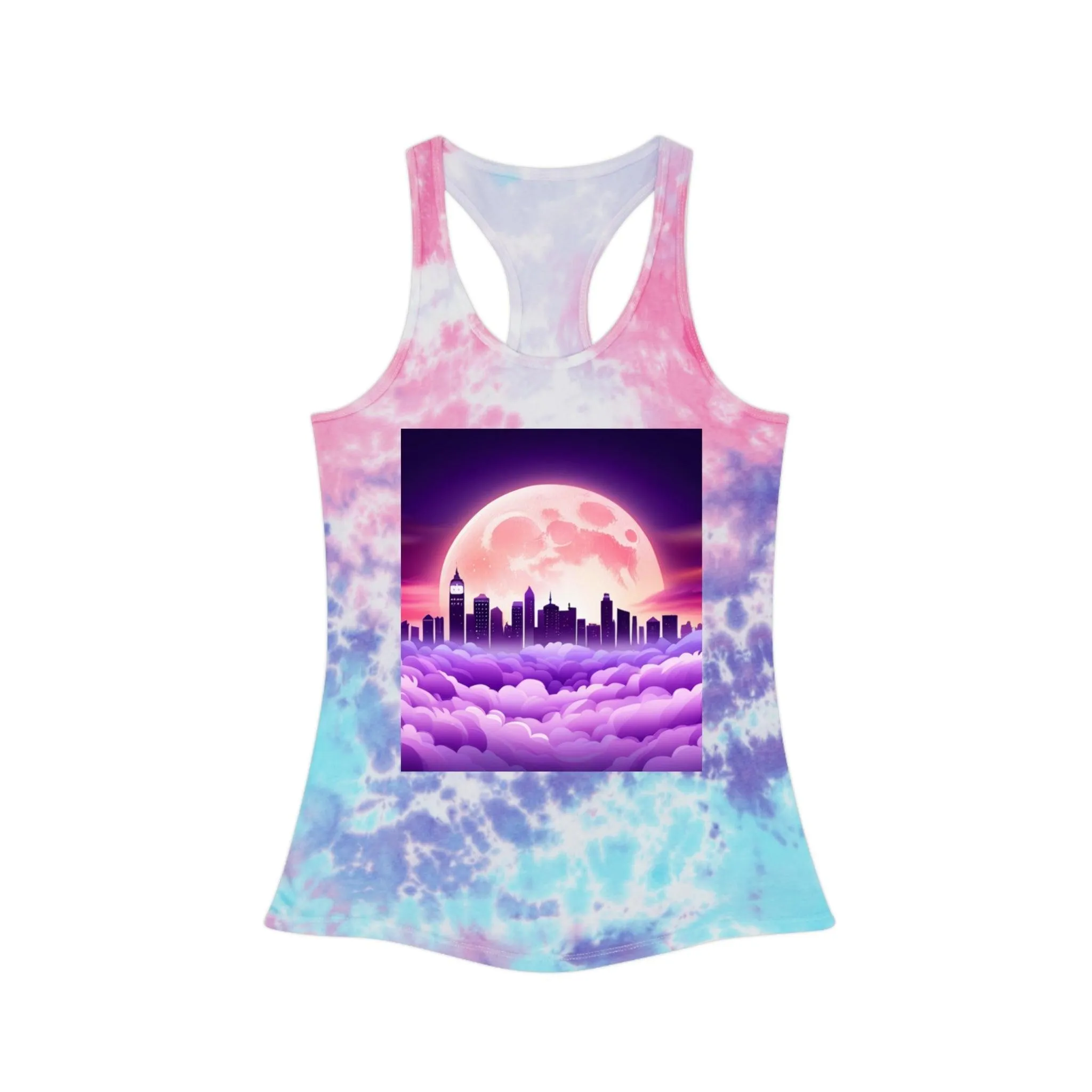 Purple MoonTown Tie Dye Racerback Tank Top