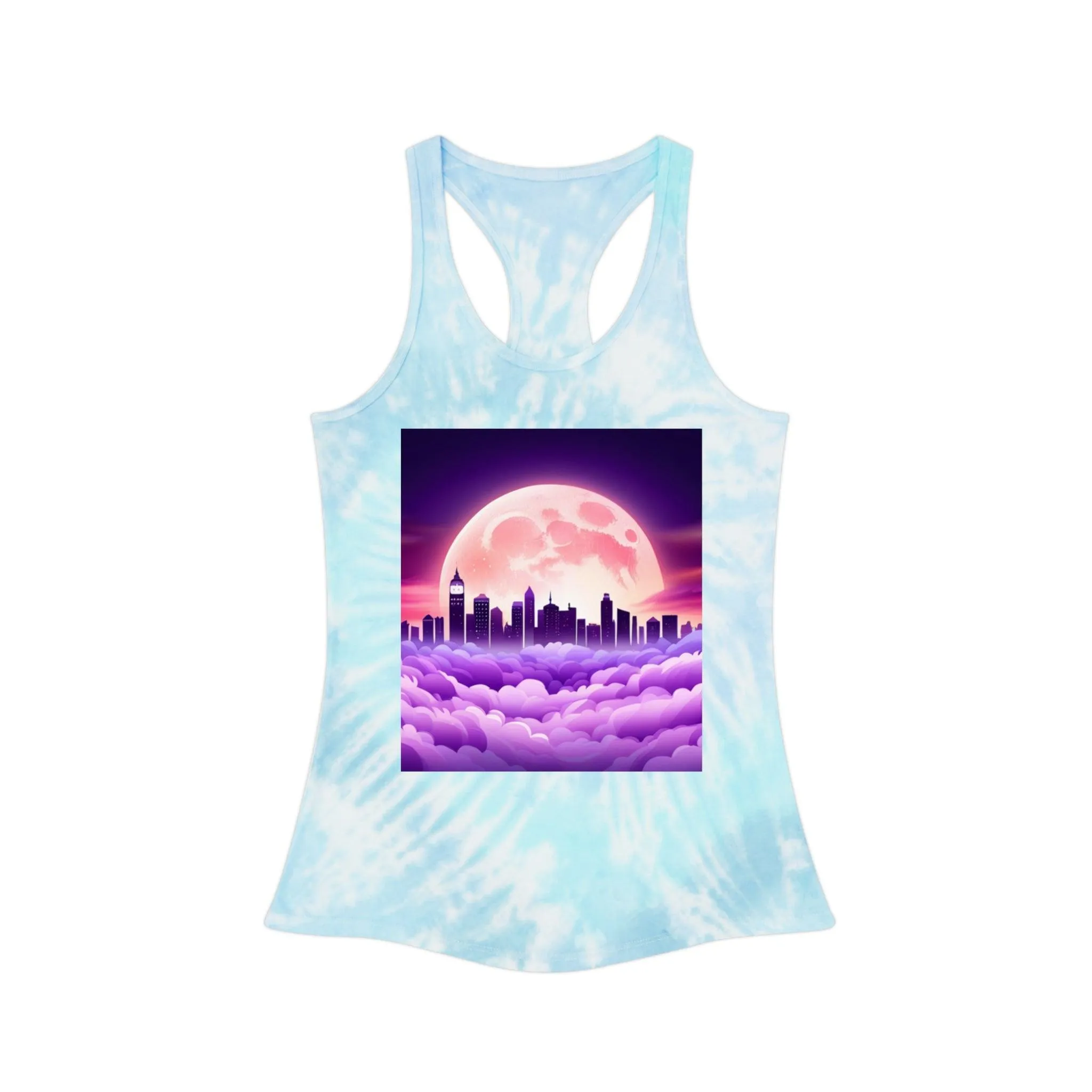Purple MoonTown Tie Dye Racerback Tank Top