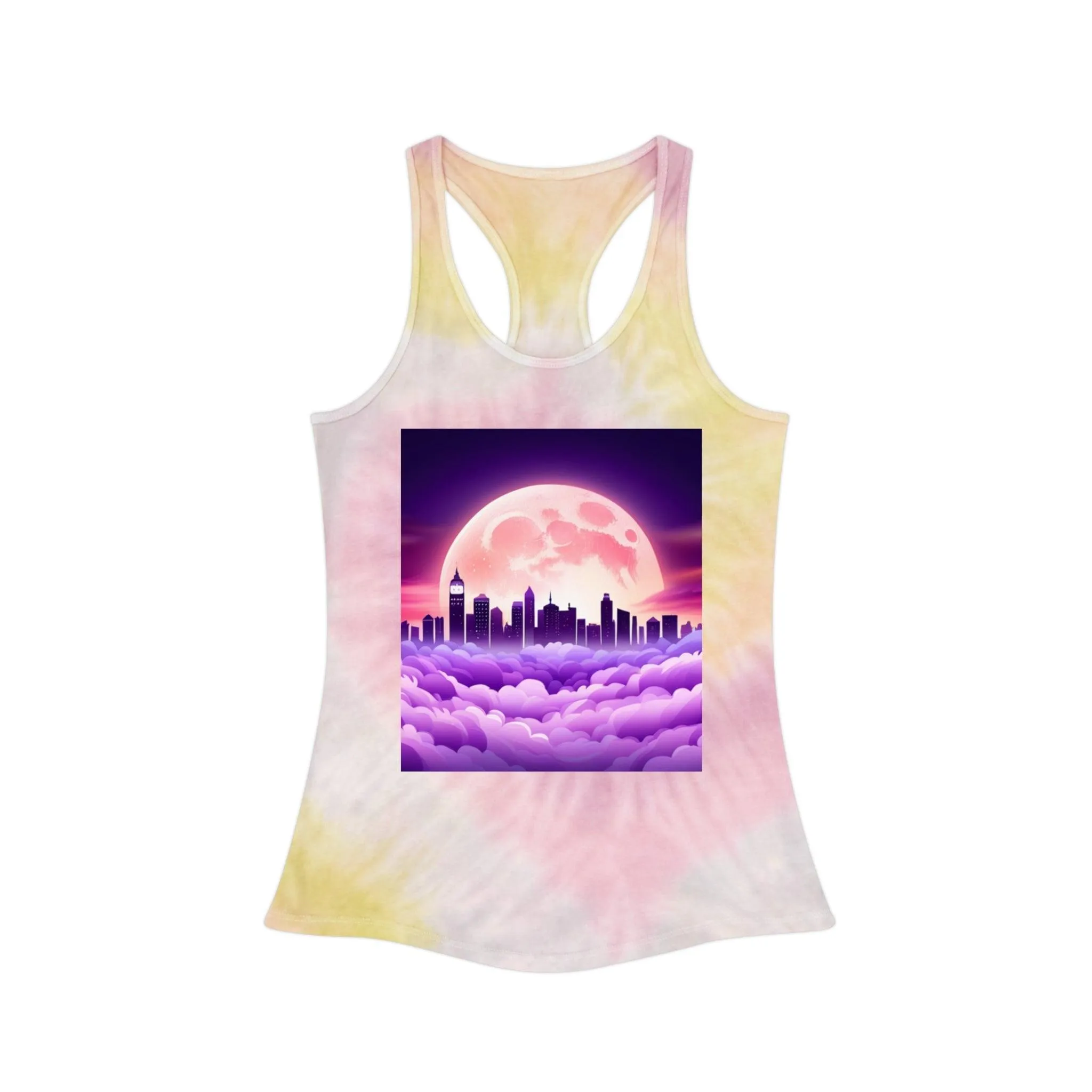 Purple MoonTown Tie Dye Racerback Tank Top