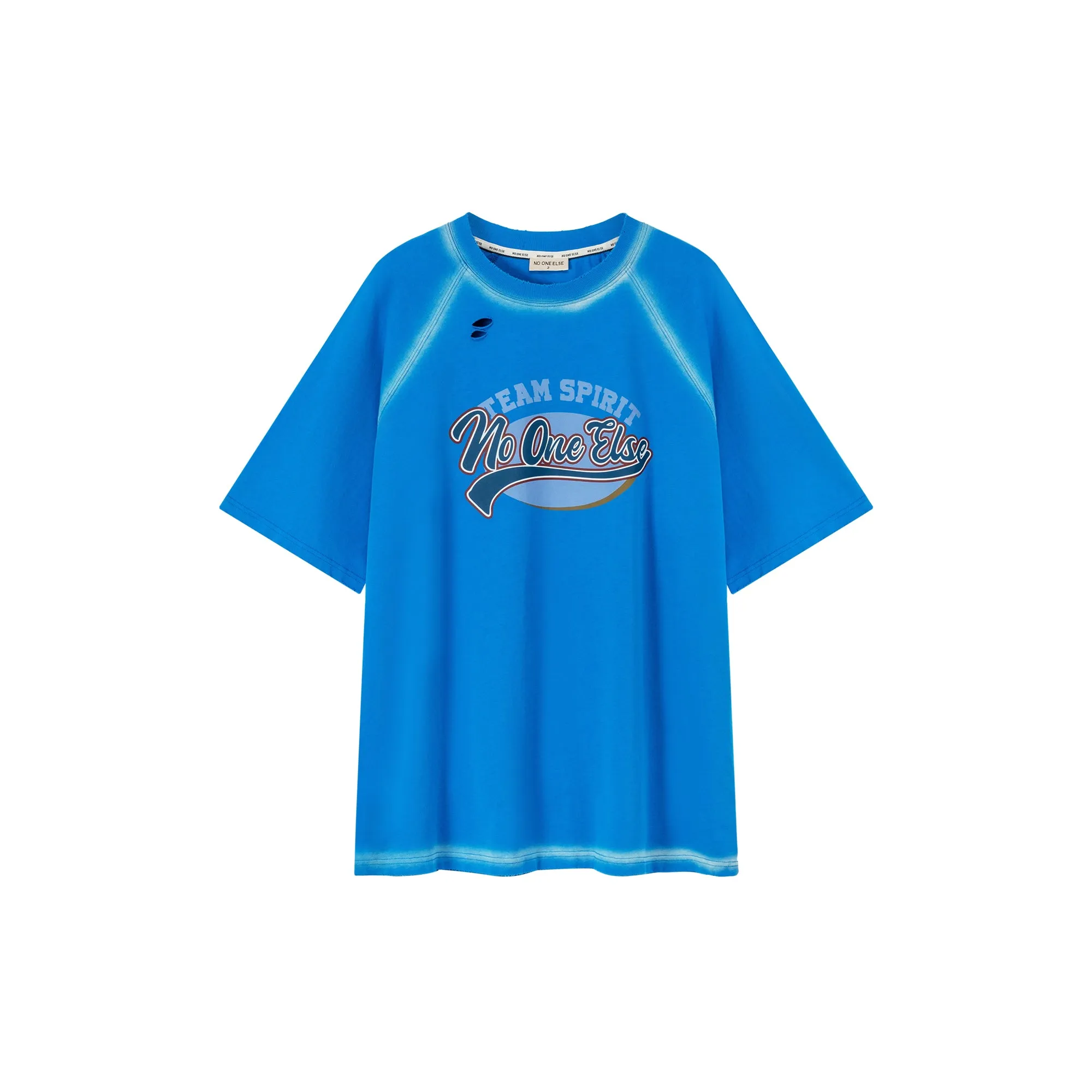 Raglan Printed Color Sporty Basic Loose Fit T-Shirt
