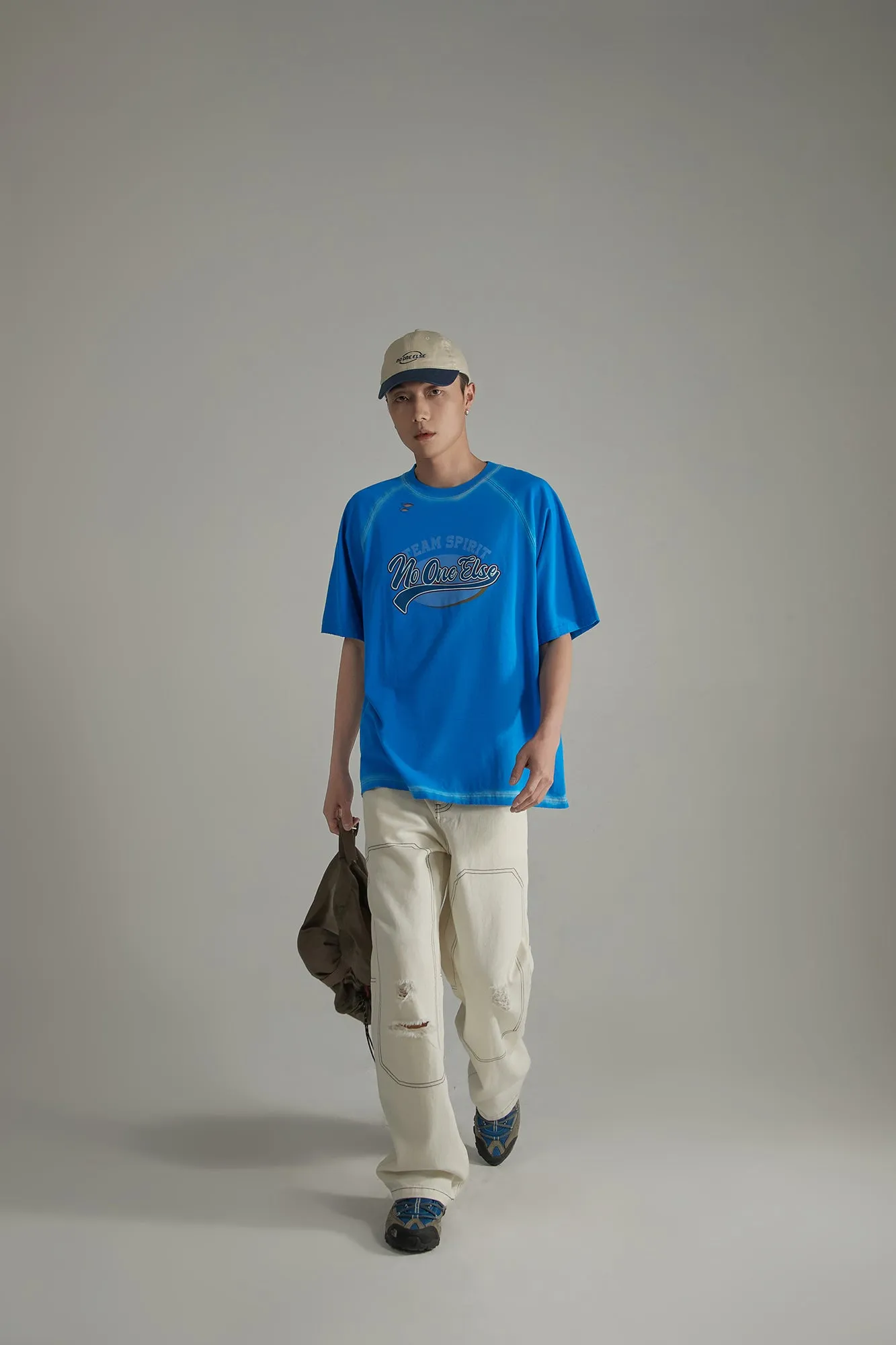Raglan Printed Color Sporty Basic Loose Fit T-Shirt