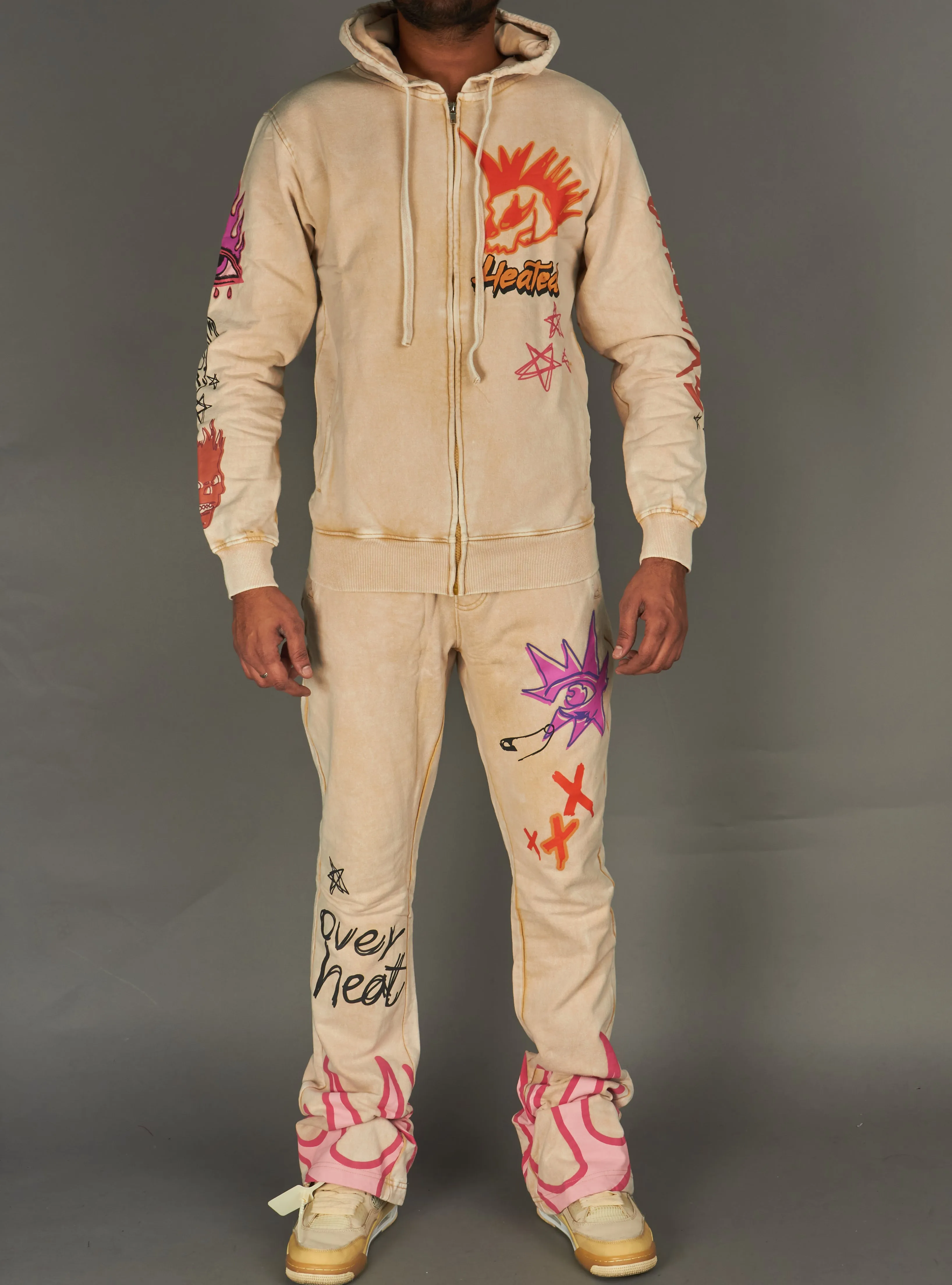 Rebel Minds Sweatpants - Heated Washed - khaki - 142-461