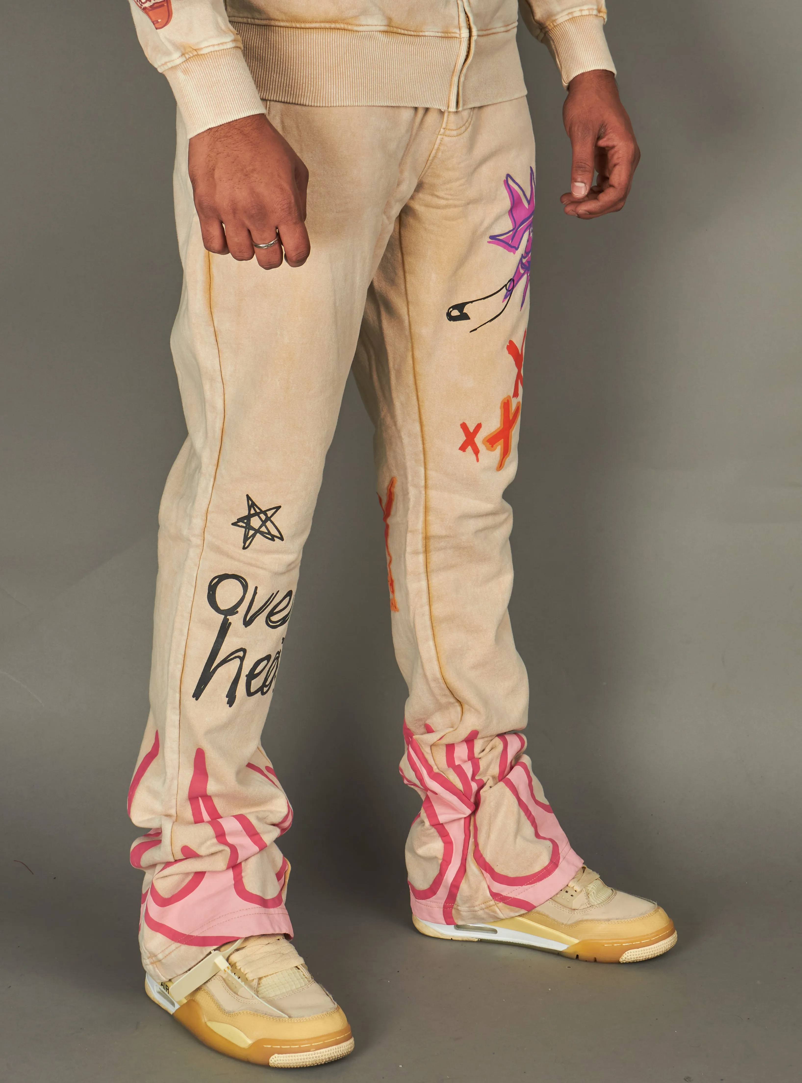 Rebel Minds Sweatpants - Heated Washed - khaki - 142-461