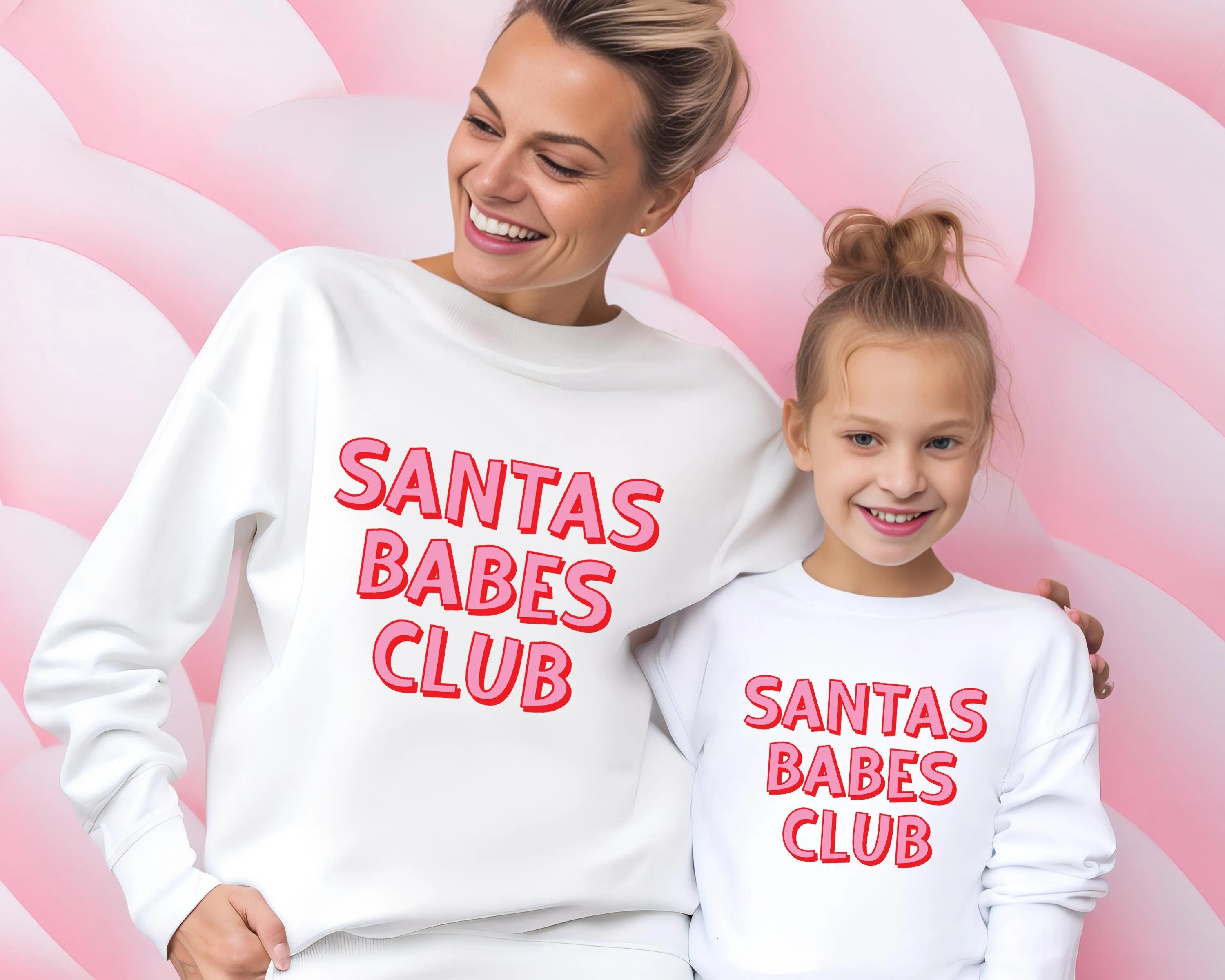 Santas Babe Club Matching Mommy & Me Christmas T-Shirts