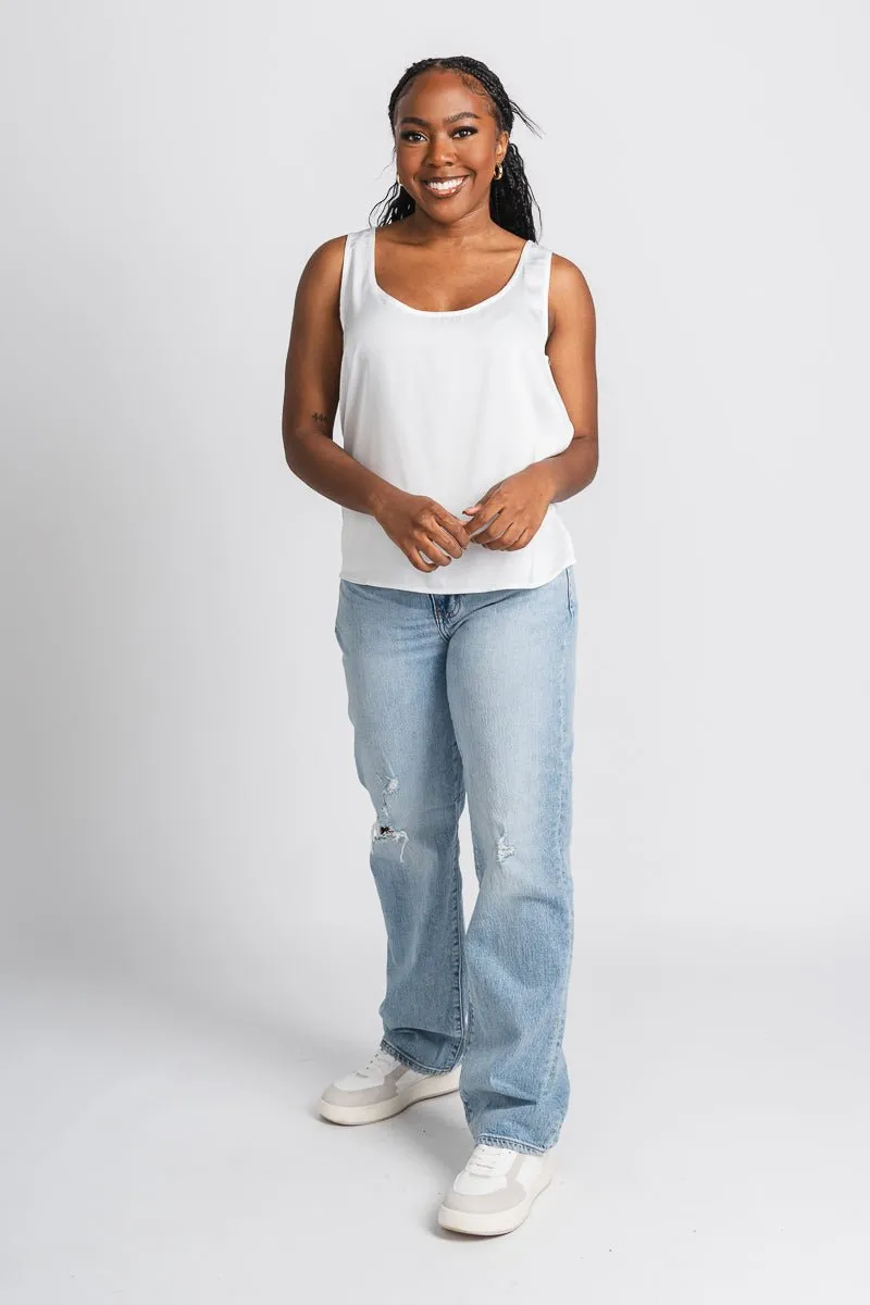 Satin tank top white