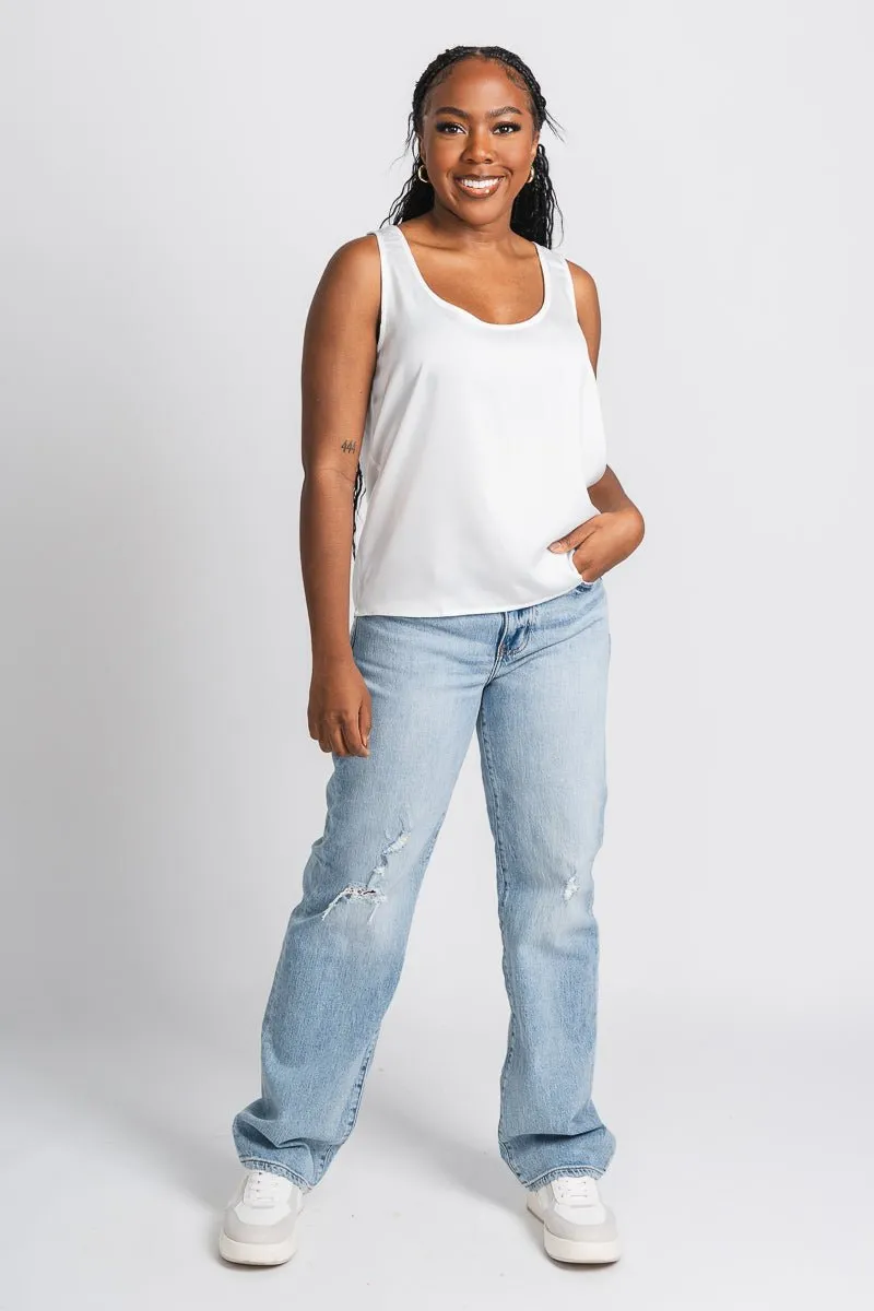 Satin tank top white