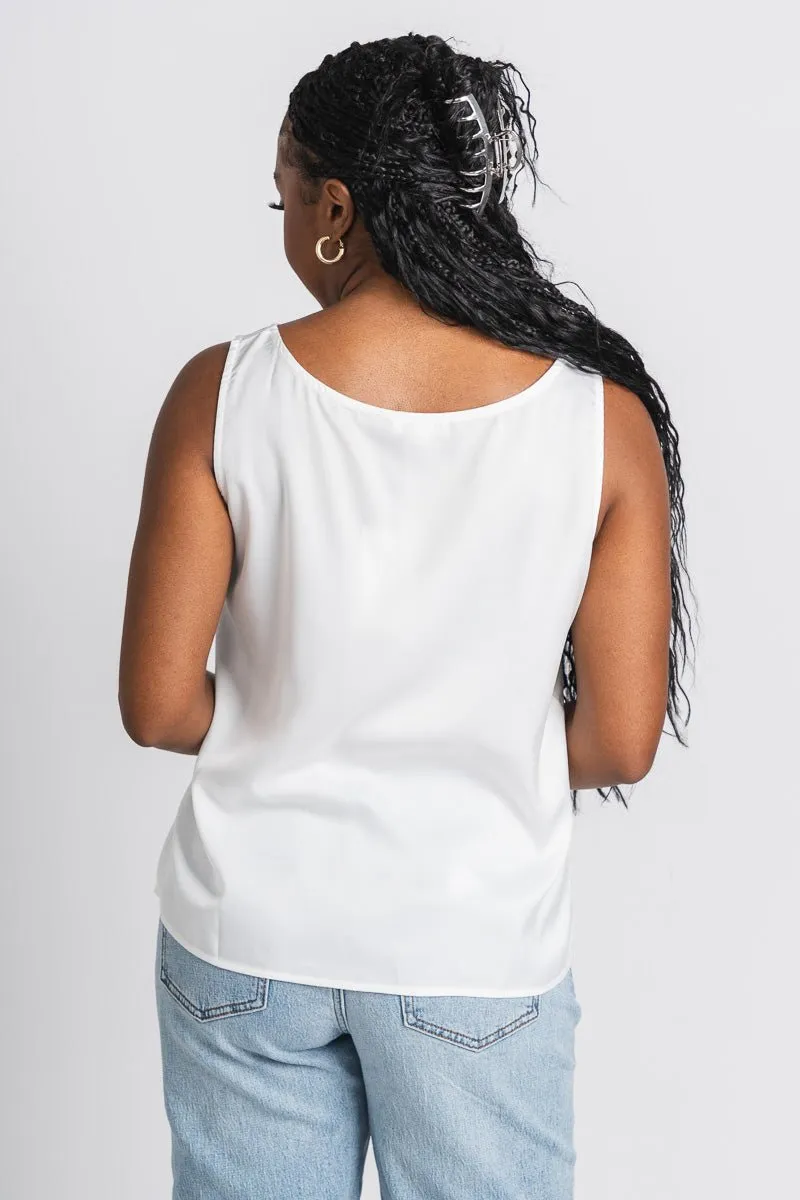 Satin tank top white