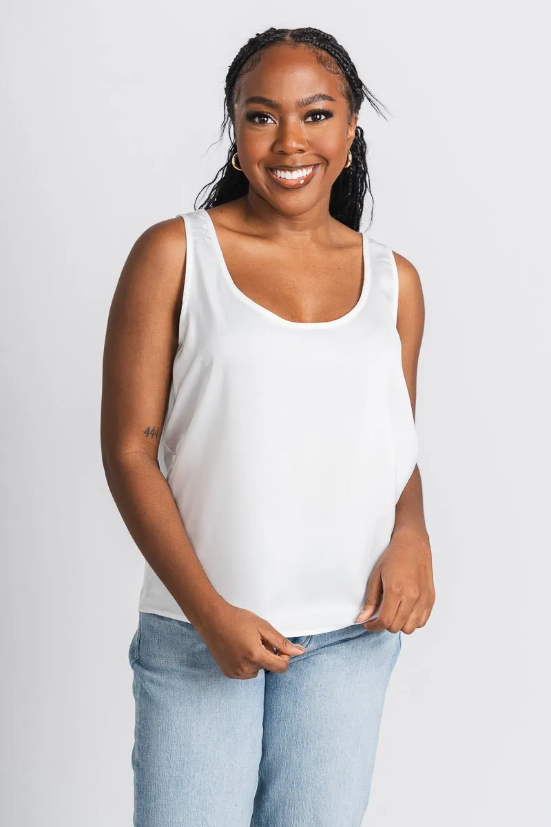 Satin tank top white