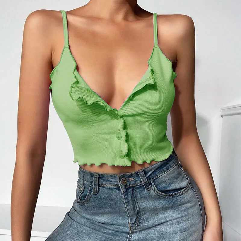 Sexy Spaghetti Strap Flapper Backless Slim Tank Top