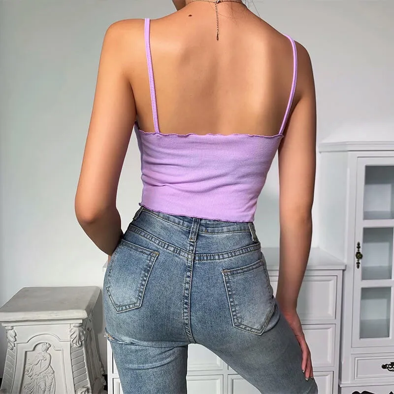 Sexy Spaghetti Strap Flapper Backless Slim Tank Top