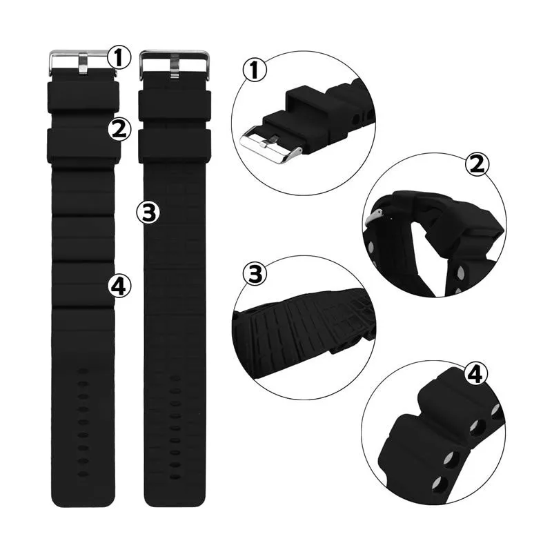 Silicone Sport Wristbands With Cylindrical Stainless Steel Clasp