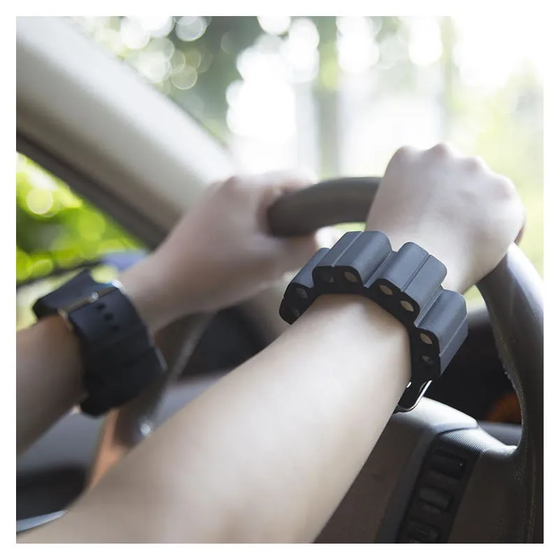 Silicone Sport Wristbands With Cylindrical Stainless Steel Clasp