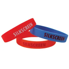 Silkscreen & Imprinted 1/2" Custom Silicone Wristbands SILSA - ADULT (100/Pack)