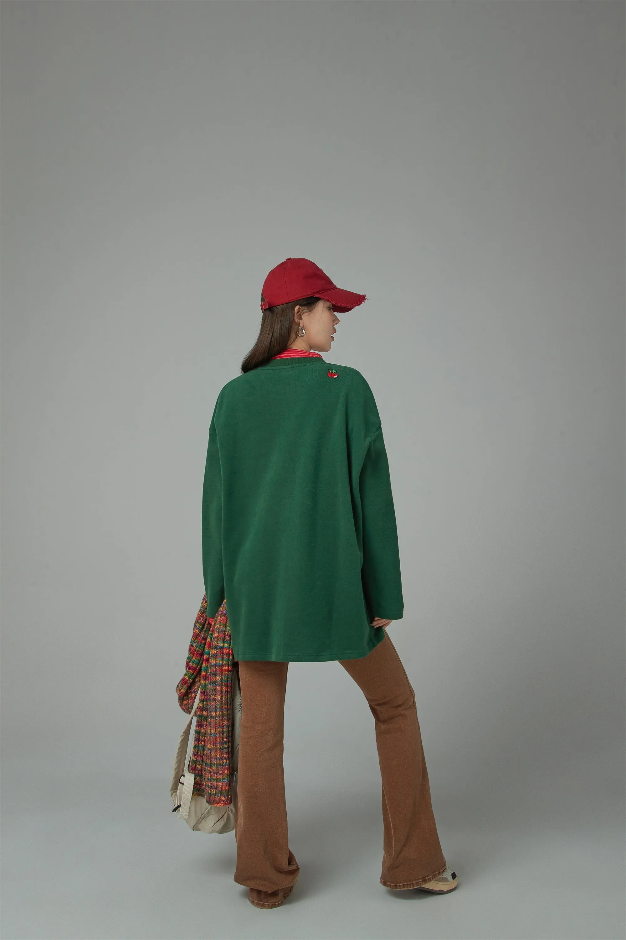 Smile Magnet Cherry Sporty Loose Fit T-Shirt