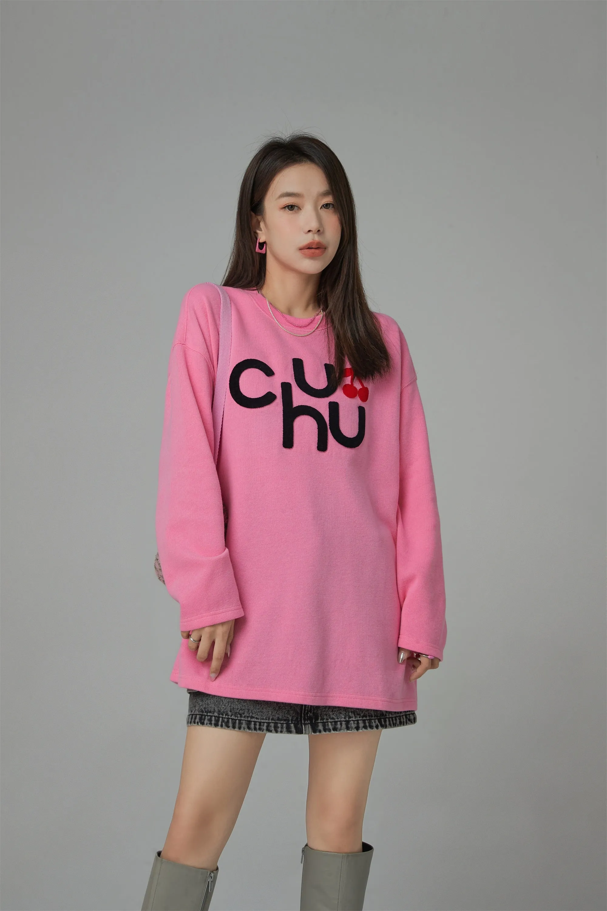 Smile Magnet Cherry Sporty Loose Fit T-Shirt