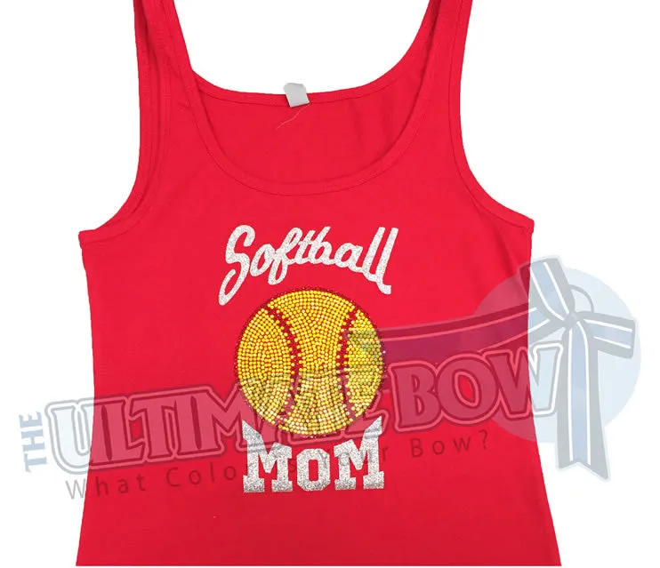 Softball Mom Rhinestone Tank Top