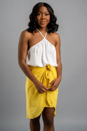 Solid chiffon swing tank top off white
