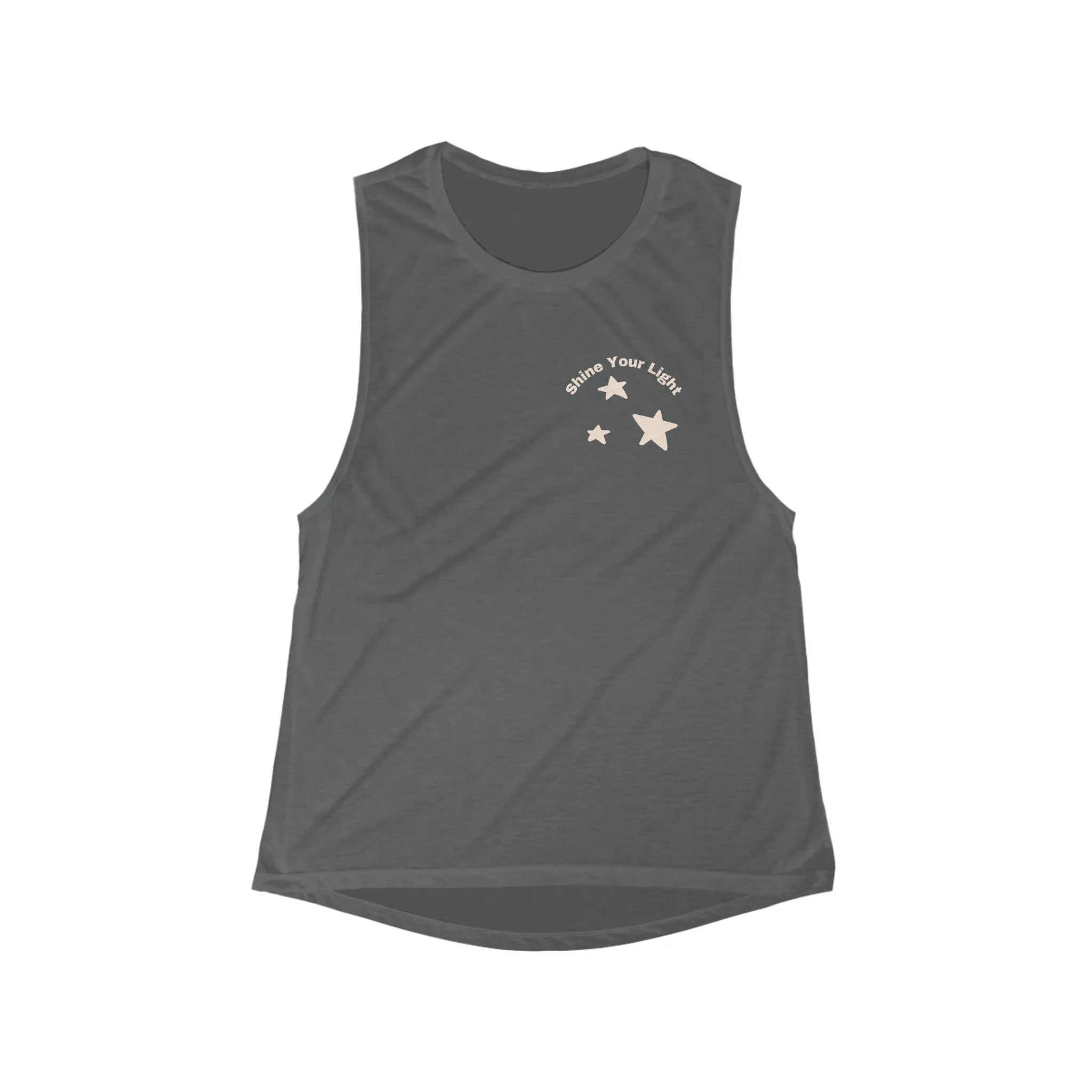Spiritual Gangster Star Muscle Tank, Shine Your Light, Women's Flowy Scoop Muscle Tank