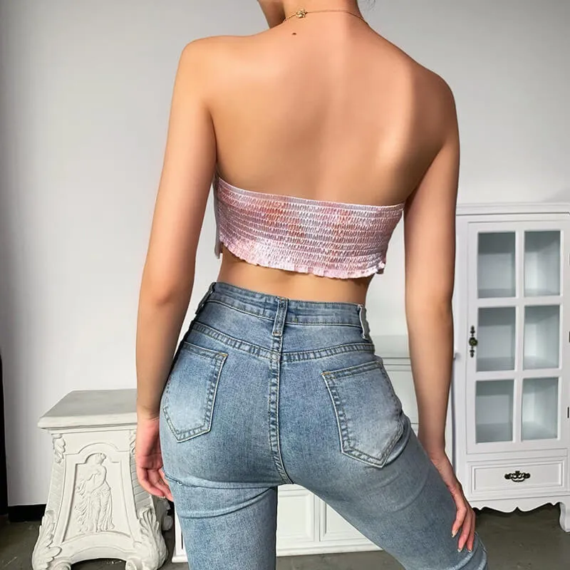 Summer Strapless Bandage Tank Tops