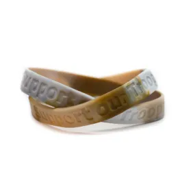 Support our Troops Military Match Rubber Bracelet Wristband - Camouflage - Adult 8"
