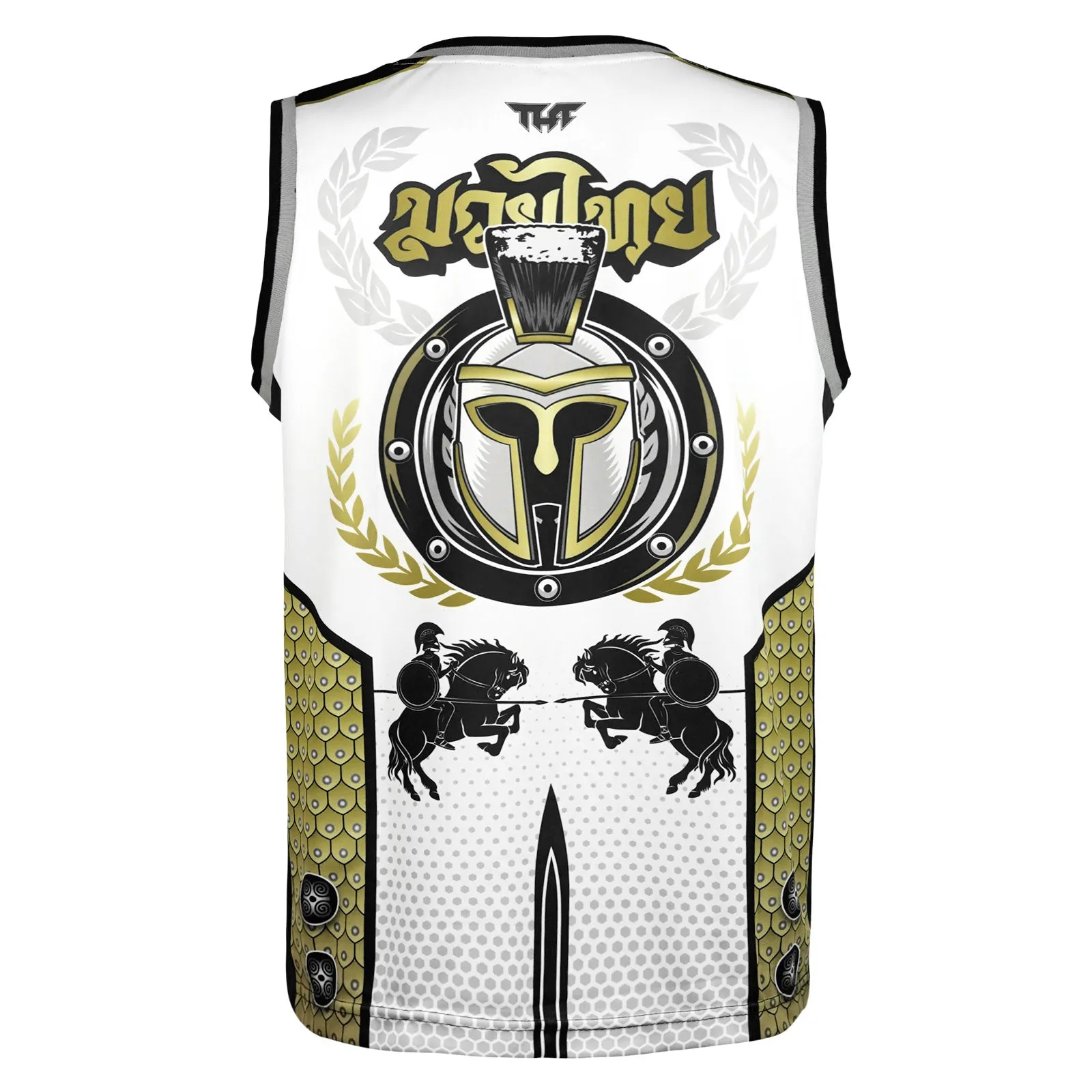 TUFF Golden Gladiator in White Tank Top