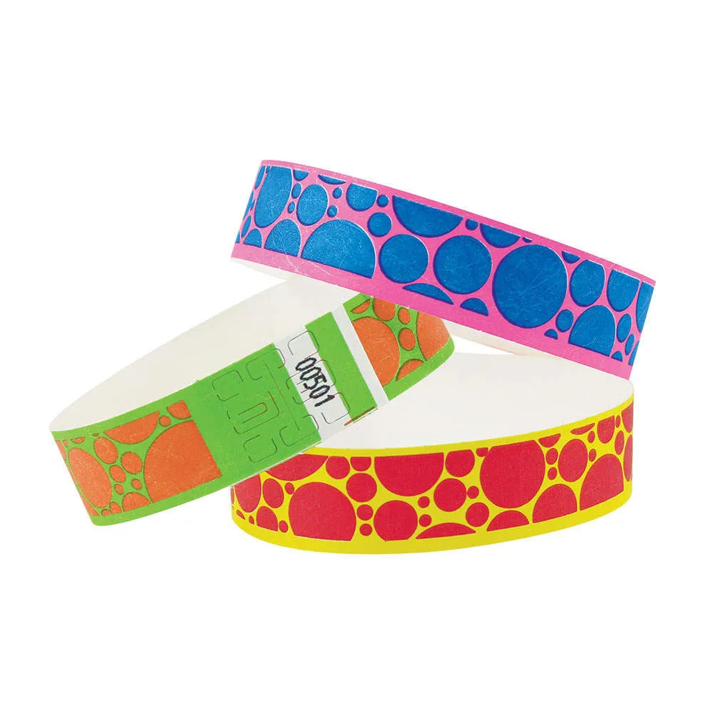 Tytan-Band® Expressions Tyvek® Wristbands 3/4" Bubble Explosion Design NTX107 (500/Pack)