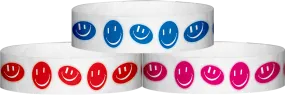 Tyvek® 3/4" x 10" Happy Face Glow pattern wristbands