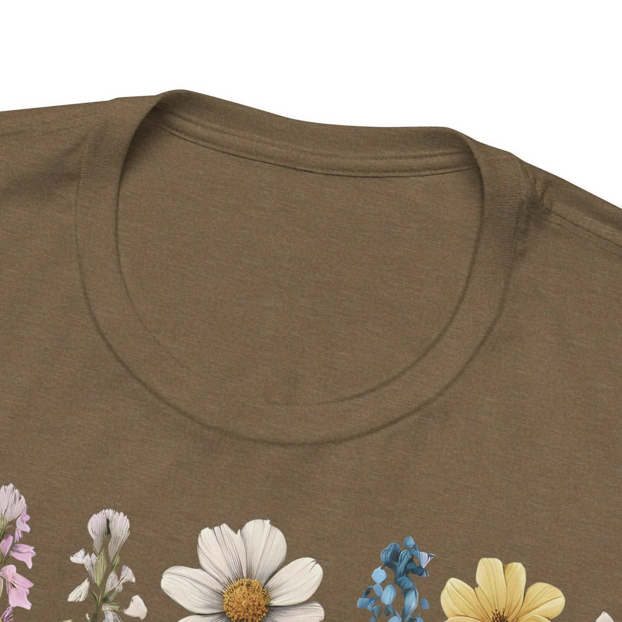 Unisex Vintage Gardening Style Flower Jersey Short Sleeve Tee