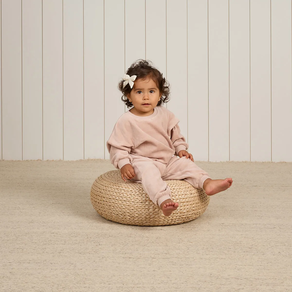 Velour Relaxed Sweatpant in Blush by Quincy Mae