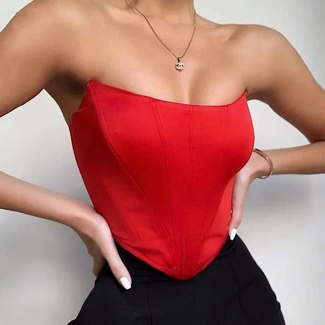 Velvet Fashion Sexy Corset Crop Top
