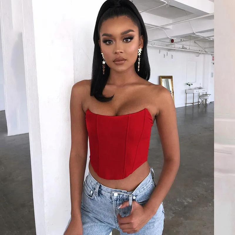 Velvet Fashion Sexy Corset Crop Top