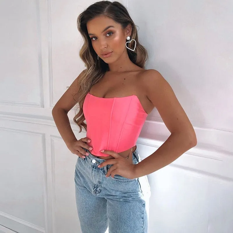 Velvet Fashion Sexy Corset Crop Top